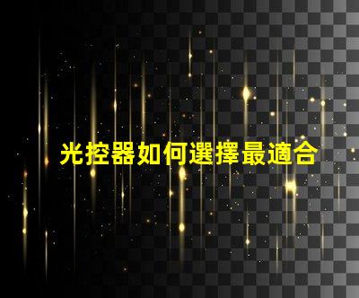 光控器如何選擇最適合您需求的光控器