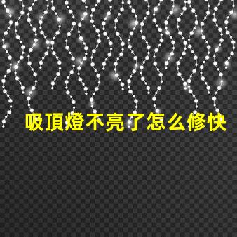 吸頂燈不亮了怎么修快速排查和修復指南