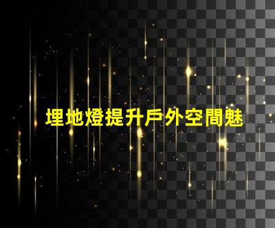 埋地燈提升戶外空間魅力的照明解決方案