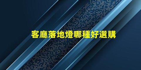 客廳落地燈哪種好選購指南與風格匹配技巧