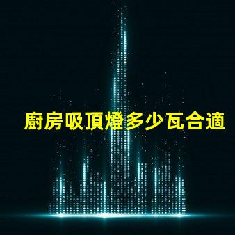 廚房吸頂燈多少瓦合適選擇合適瓦數(shù)照亮廚房的秘訣