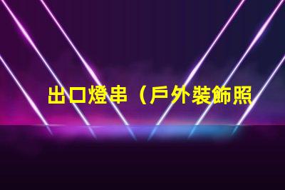 出口燈串（戶外裝飾照明的最佳選擇）