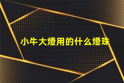 小牛大燈用的什么燈珠