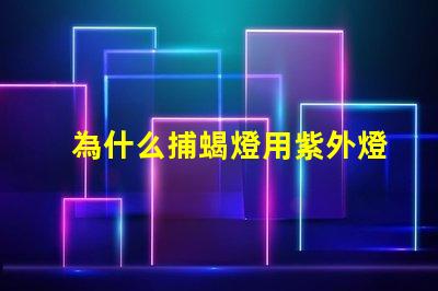 為什么捕蝎燈用紫外燈珠