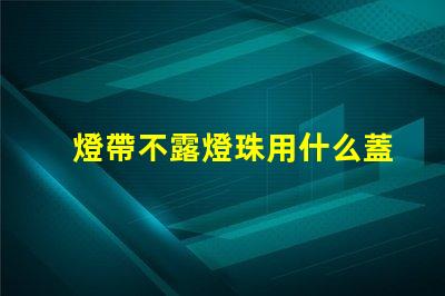 燈帶不露燈珠用什么蓋
